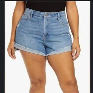 Good American Good Curve Denim Shorts | Size 24 Plus Size | High Rise | NWT